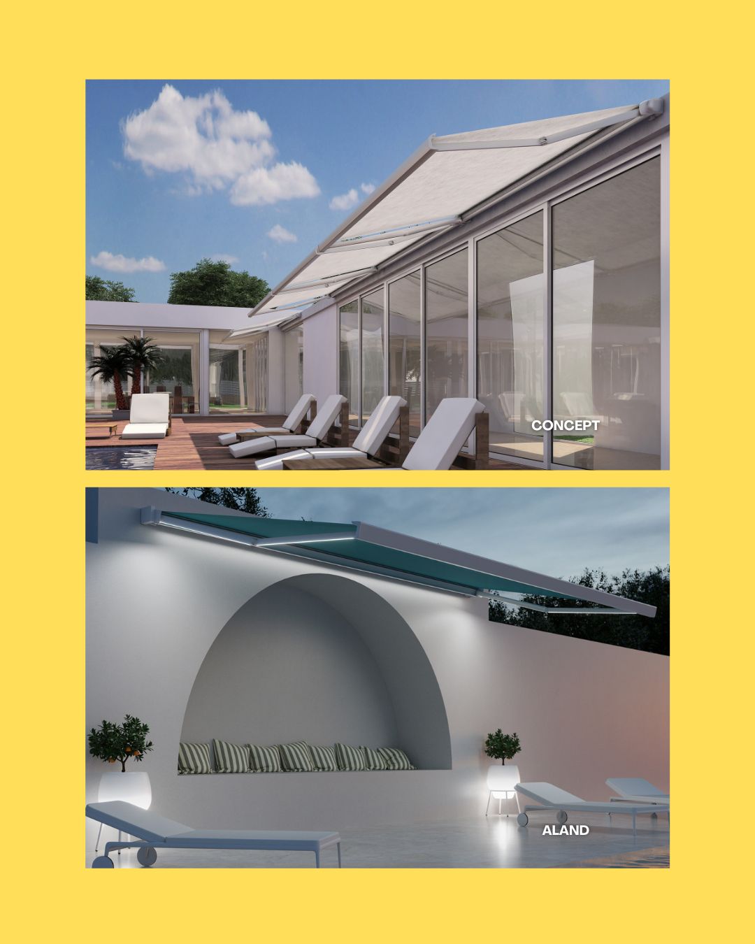 Gaviota Concept and Aland patio awnings